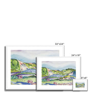 Mountain with Red House Framed & Mounted Print