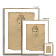 Portrait of a lady and three hand studies Framed & Mounted Print