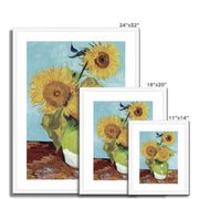 Vase with Three Sunflowers Framed & Mounted Print