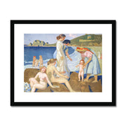 Bathers in Perros Guirec Framed & Mounted Print