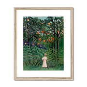 Woman Walking in an Exotic Forest (Femme se promenant dans une forêt exotique) Framed & Mounted Print