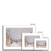 Rue Eugène Moussoir at Moret: Winter Framed & Mounted Print