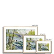 Fishing in Spring, the Pont de Clichy Framed & Mounted Print