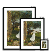 The Dinner Horn, Blowing the Horn at Seaside Framed & Mounted Print