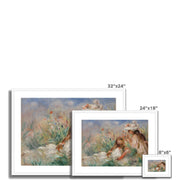 Girls in the Grass Arranging a Bouquet Framed & Mounted Print