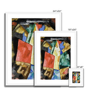 Abstraction; Blue, Yellow and Green Framed & Mounted Print