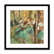 Dancers, Pink and Green Framed & Mounted Print