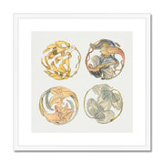 Flower Studies (Four Designs for Circular Ornaments) Framed & Mounted Print