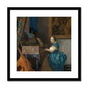 Young Woman Seated at a Virginal Framed & Mounted Print