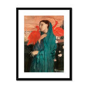 Young Woman with Ibis Framed & Mounted Print