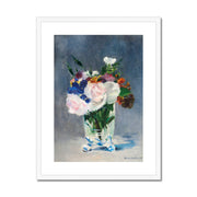 Flowers in a Crystal Vase Framed & Mounted Print