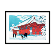 The Red Gate of Hongo in Snow Framed & Mounted Print