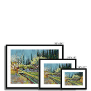 Orchard Bordered by Cypresses Framed & Mounted Print