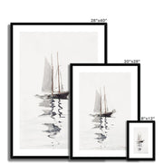 Two–masted Schooner with Dory Framed & Mounted Print