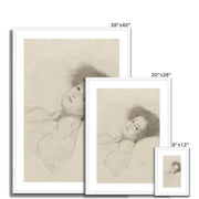 Portrait of a Young Woman Reclining Framed & Mounted Print