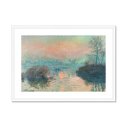 Sun setting on the Seine at Lavacourt Framed & Mounted Print