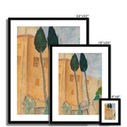 Cypresses and Houses at Cagnes (Cyprès et maisons à Cagnes) Framed & Mounted Print