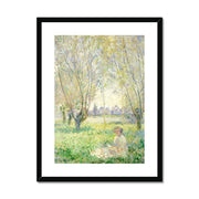 Woman Seated under the Willows Framed & Mounted Print