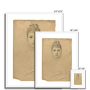 Portrait of a lady and three hand studies Framed & Mounted Print