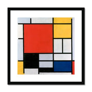 Composition with Red, Yellow, Blue, and Black Framed & Mounted Print