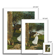 The Dinner Horn, Blowing the Horn at Seaside Framed & Mounted Print