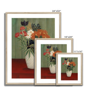 Bouquet of Flowers with China Asters and Tokyos (Bouquet de fleurs aux reines-marguerites et aux tokyos) Framed & Mounted Print