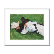 Two Girls on a Lawn Framed & Mounted Print