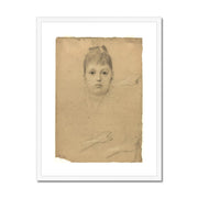 Portrait of a lady and three hand studies Framed & Mounted Print