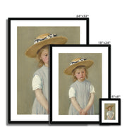 Child in a Straw Hat Framed & Mounted Print