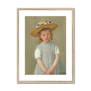 Child in a Straw Hat Framed & Mounted Print