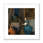 Young Woman Seated at a Virginal Framed & Mounted Print