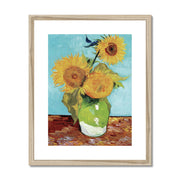 Vase with Three Sunflowers Framed & Mounted Print
