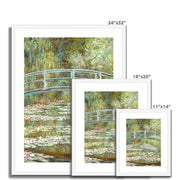 Bridge over a Pond of Water Lilies Framed & Mounted Print