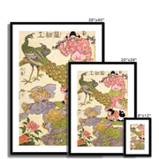 Oni, Peacock, Shishi, Cat and Insect by the Craftman Ichida Shoshichiro of Naniwa  Framed & Mounted Print