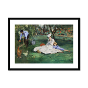 The Monet Family in Their Garden at Argenteuil Framed & Mounted Print