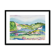 Mountain with Red House Framed & Mounted Print
