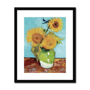 Vase with Three Sunflowers Framed & Mounted Print