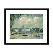 Landscape along the Seine with the Institut de France and the Pont des Arts Framed & Mounted Print