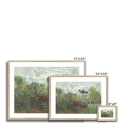 The Artist's Garden in Argenteuil, A Corner of the Garden with Dahlias Framed & Mounted Print