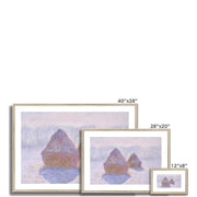 Haystacks (Effect of Snow and Sun) Framed & Mounted Print