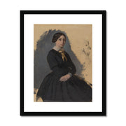 Young Woman in Black Framed & Mounted Print