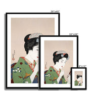 Woman Applying Rouge Framed & Mounted Print