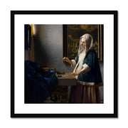 Woman Holding a Balance Framed & Mounted Print