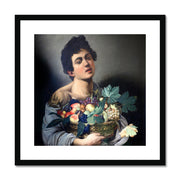 Boy with a Basket of Fruit  Framed & Mounted Print