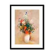 Vase of Flowers (Pink Background) Framed & Mounted Print