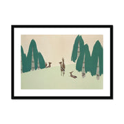 Deer from Momoyogusa–Flowers of a Hundred Generations Framed & Mounted Print