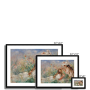 Girls in the Grass Arranging a Bouquet Framed & Mounted Print