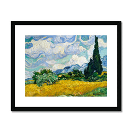 Wheat Field with Cypresses Framed & Mounted Print