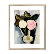 Pink and White Flowers in a Vase Framed & Mounted Print