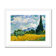 Wheat Field with Cypresses Framed & Mounted Print